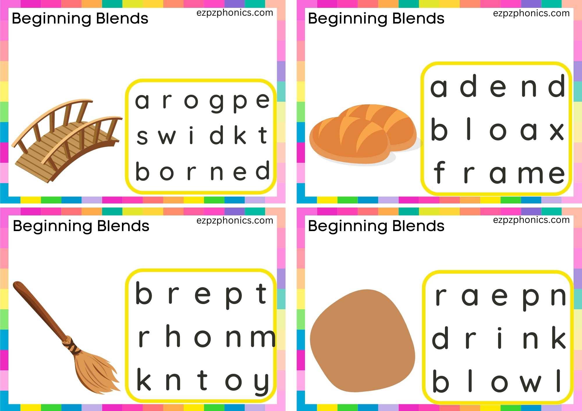 BR Beginning Blends Activity Circle The Correct Letters To Make The Words Set 1